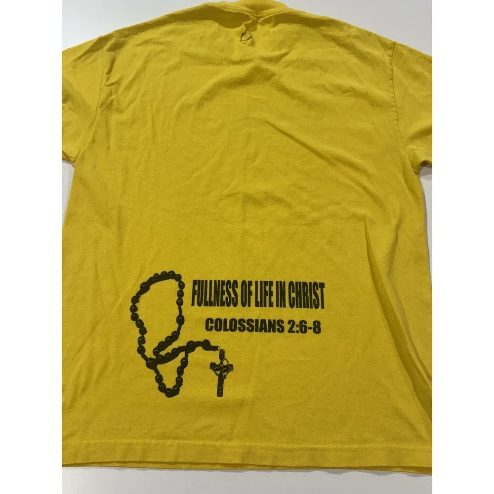 Jesus Yellow‎ Christian Religious Graphic T-Shirt Live Learn Grows COLOSSIANS L